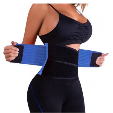 Пояс для похудения на липучке Hot Shapers Belt Power утягивающий Черно-синий