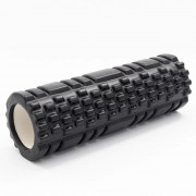 Валик для спины ShappaFit средней жесткости , 30х10 см , цвет черный, ролик массажный