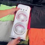 Вентилятор настольный двойной с охлаждением Double-ended Spray Fan LED подсветка 3 скорости пульт