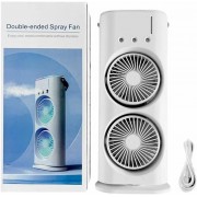 Вентилятор настольный двойной с охлаждением Double-ended Spray Fan LED подсветка 3 скорости пульт