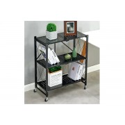 Этажерка складная трехуровневая с вращающимися колесами 3F, Напольный органайзер для хранения вещей в доме int