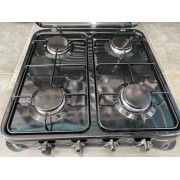 Бытовая газовая плита на 4 конфорки с крышкой Rainberg RB-2227 Черный, Настольная плита для газа