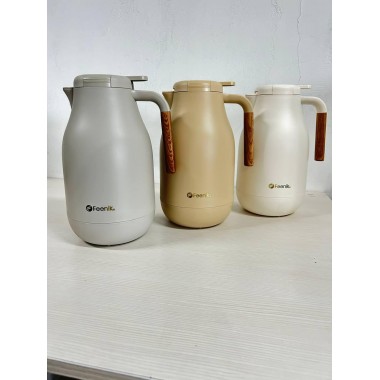 Термос в форме кувшина Feenik со стеклянной колбой на 2 л KD-200G Термочайник для напитков Бежевый Термос в форме кувшина Feenik со стеклянной колбой на 2 л KD-200G Термочайник для напитков Бежевый