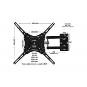 Кронштейн для телевизора HDL-117B-2 Чёрный настенный крепеж диагональю 14