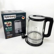 Дисковый электрический чайник Rainberg RB-709 стеклянный с подсветкой