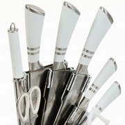 Набор ножей нержавеющая сталь на подставке 9 предметов kitchen knife set wl-707-1