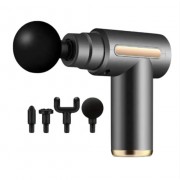 Массажер мышечный ручной Massage Gun Аккумуляторный перкуссионный Массажный 4 насадки для рук ног шеи