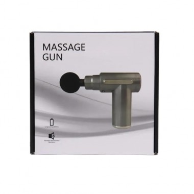 Массажер мышечный ручной Massage Gun Аккумуляторный перкуссионный Массажный 4 насадки для рук ног шеи