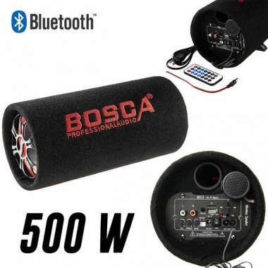 Колонка беспроводная Сабвуфер 5 Bluetooth FM 12В и 220В 500W BOSCA черная