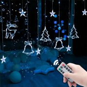 Гирлянда-штора с фигурками 2,5м (138 LED), от 220V, Белая / Гирлянда новогодняя