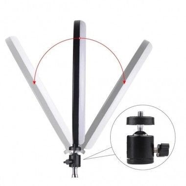 Кольцевая Led лампа Refil Light 16 см на круглом штативе с 2 держателями - L-16