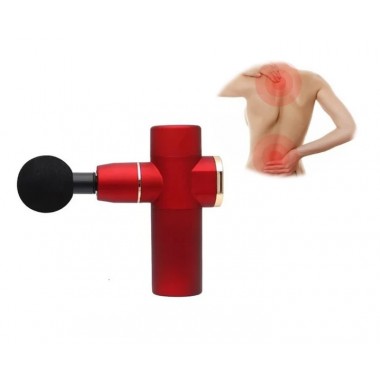 Портативный ручной массажер пистолет для тела Fascial Gun Mini Red