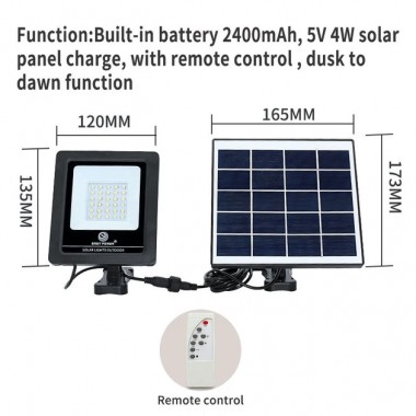 Фонарь настенный с датчиком движения и солнечной панелью Easy Power EP-026b Черный