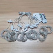 Гирлянда штора Большая капля росы на пульту 3х3 метра 300 led на USB White 8 режимов свечения