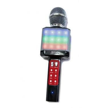 Караоке микрофон WSTER WS-1828 c LED подсветкой (4 Голоса/USB/Bluetooth)