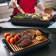 Антипригарный электрический противень гриль бездымный с решеткой для дома, 3000W JE-S37