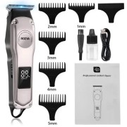 Беспроводная машинка для стрижки волос, триммер с насадками и LCD-дисплеем ROZIA PRO HQ-308