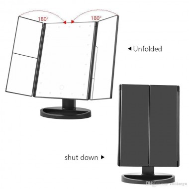 Зеркало тройное для макияжа с LED подсветкой Magic Makeup Mirror, 22 лампы, косметическое зеркало