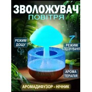 Увлажнитель воздуха Гриб с эффектом дождя / Аромадиффузор-ночник с подсветкой Mushroom drop water