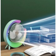 Вентилятор электрический USB 3-скоростной с цветной подсветкой 180° бесшумный