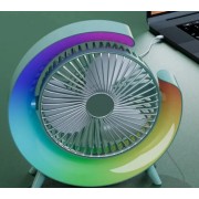 Вентилятор электрический USB 3-скоростной с цветной подсветкой 180° бесшумный