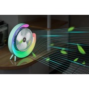 Вентилятор электрический USB 3-скоростной с цветной подсветкой 180° бесшумный