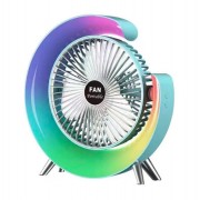 Вентилятор электрический USB 3-скоростной с цветной подсветкой 180° бесшумный