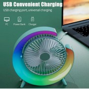 Вентилятор электрический USB 3-скоростной с цветной подсветкой 180° бесшумный