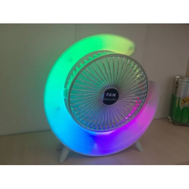 Вентилятор электрический USB 3-скоростной с цветной подсветкой 180° бесшумный