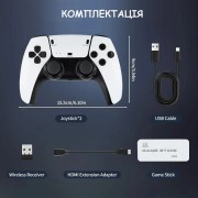 Игровая мини консоль HDMI M15 GAME STICK 4K 64GB 20000 бесплатных игр + два беспроводных контроллера белая PS1