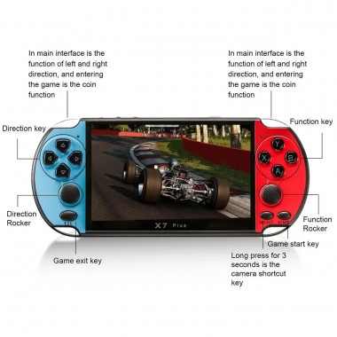 Игровая приставка портативная PSP X7, экран 5.1, встроенные игры, 8Гб памяти