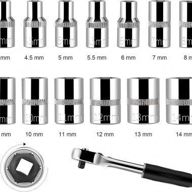 Автомобильный Набор Инструментов Piece Tool Set на 46 Ручных Инструментов в Пластиковом Кейсе