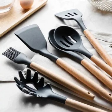 Набор кухонных принадлежностей из 12 предметов Kitchen Set RD-1204 серый