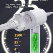 Ручной автомобильный пылесос беспроводной USB 1500mAh всасывание и функция выдувания Белый