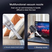 Ручной автомобильный пылесос беспроводной USB 1500mAh всасывание и функция выдувания Белый