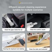 Ручной автомобильный пылесос беспроводной USB 1500mAh всасывание и функция выдувания Белый