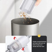 Ручной автомобильный пылесос беспроводной USB 1500mAh всасывание и функция выдувания Белый