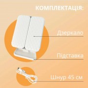 Тройное зеркало с подсветкой и увеличением на ножке для макияжа. Зеркало с сенсорным экраном и увеличением