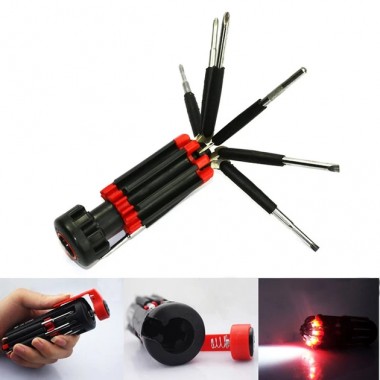 Отвертка универсальная с фонариком 8 в 1 Screwdrivers