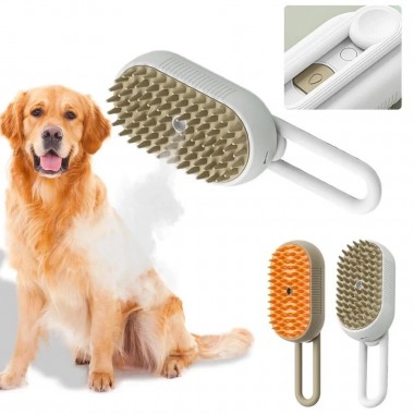Щетка-массажер-спрей паровая Pet Spray Massage Brush 3в1 для вычесывания собак и кошек Белый Щетка-массажер-спрей паровая Pet Spray Massage Brush 3в1 для вычесывания собак и кошек Белый