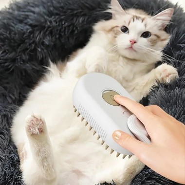Щетка-массажер-спрей паровая Pet Spray Massage Brush 3в1 для вычесывания собак и кошек Белый Щетка-массажер-спрей паровая Pet Spray Massage Brush 3в1 для вычесывания собак и кошек Белый
