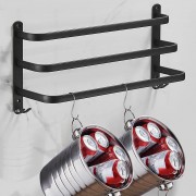 Алюминиевая вешалка-держатель для полотенец 3-оси 50см-3-Rods Черная