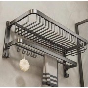 Полка прямая для полотенец настенная Nest Sunny 47 см Черная