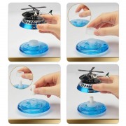 Ароматизатор автомобильный Вертолет на солнечной батарее, с вращающимися лопастями, синий