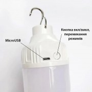 Лампа для кемпинга на крючке аккумуляторная с зарядкой Micro USB Solar BL HY-701 5W