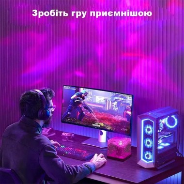 Ночник проектор КУБ с проекцией воды Настольная RGB лампа с эффектом водяной волны