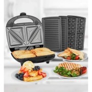 Вафельница бутербродница сендвичница гриль электрическая 4 в 1 со съемными формами Domotec MS 7704