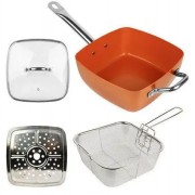 Сковорода фритюрница пароварка 3 в 1 UNIQUE UN 5251. Сковорода-фритюрница UNIQUE UN-5251 24см 4 предмета