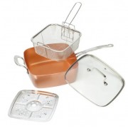 Сковорода фритюрница пароварка 3 в 1 UNIQUE UN 5251. Сковорода-фритюрница UNIQUE UN-5251 24см 4 предмета