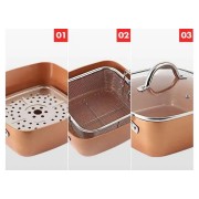 Сковорода фритюрница пароварка 3 в 1 UNIQUE UN 5251. Сковорода-фритюрница UNIQUE UN-5251 24см 4 предмета